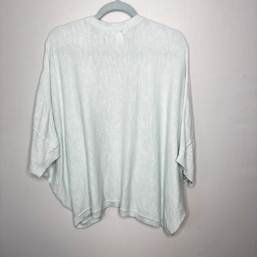 Pure Jill Womens XL Mint Green 100% Cotton Open Front‎ Batwing Cardigan Sweater - Picture 5 of 7